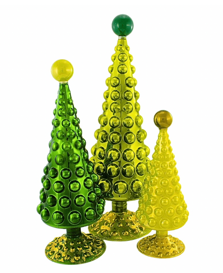 Midcentury Modern Hobnail Tree Set (3) Evergreen By Cody Foster - Bria Blair Creative