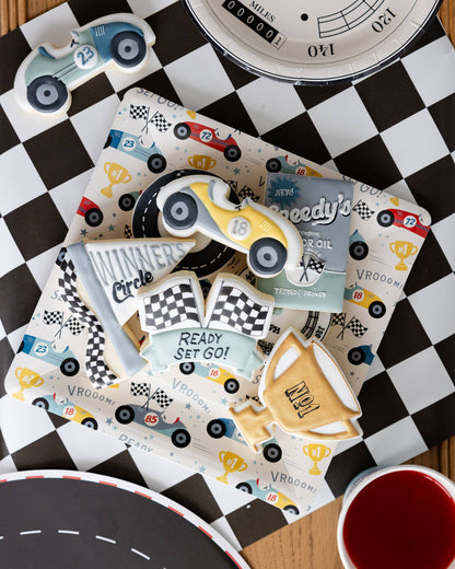 Miles per Hour - Checkered Flag Table Runner - Bria Blair Creative