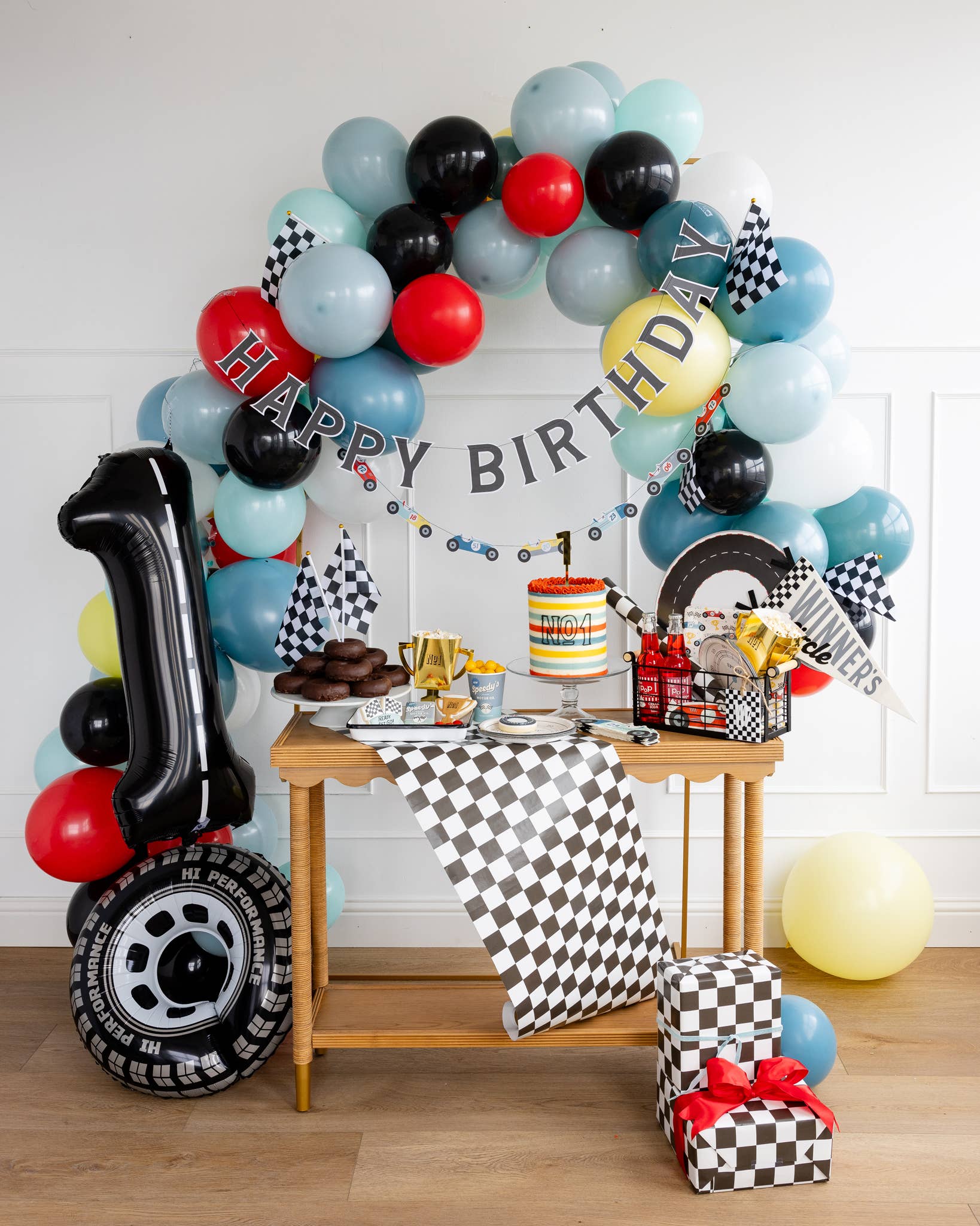 Miles per Hour - Checkered Flag Table Runner - Bria Blair Creative