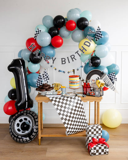 Miles per Hour - Checkered Flag Table Runner - Bria Blair Creative