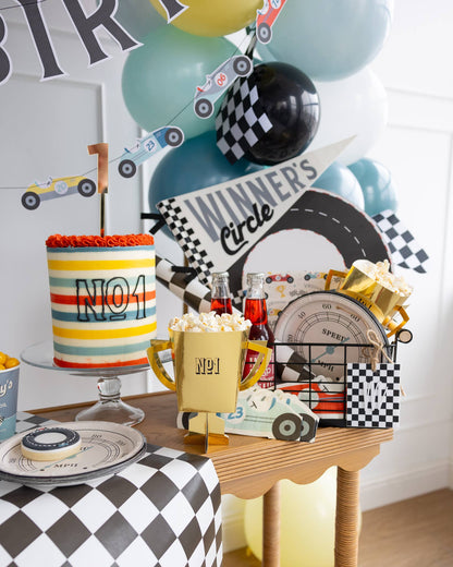 Miles per Hour - Checkered Flag Table Runner - Bria Blair Creative