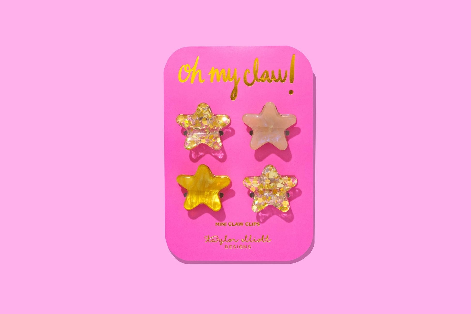 Mini Claw Hair Clips - Stars - Gold Confetti - Bria Blair Creative
