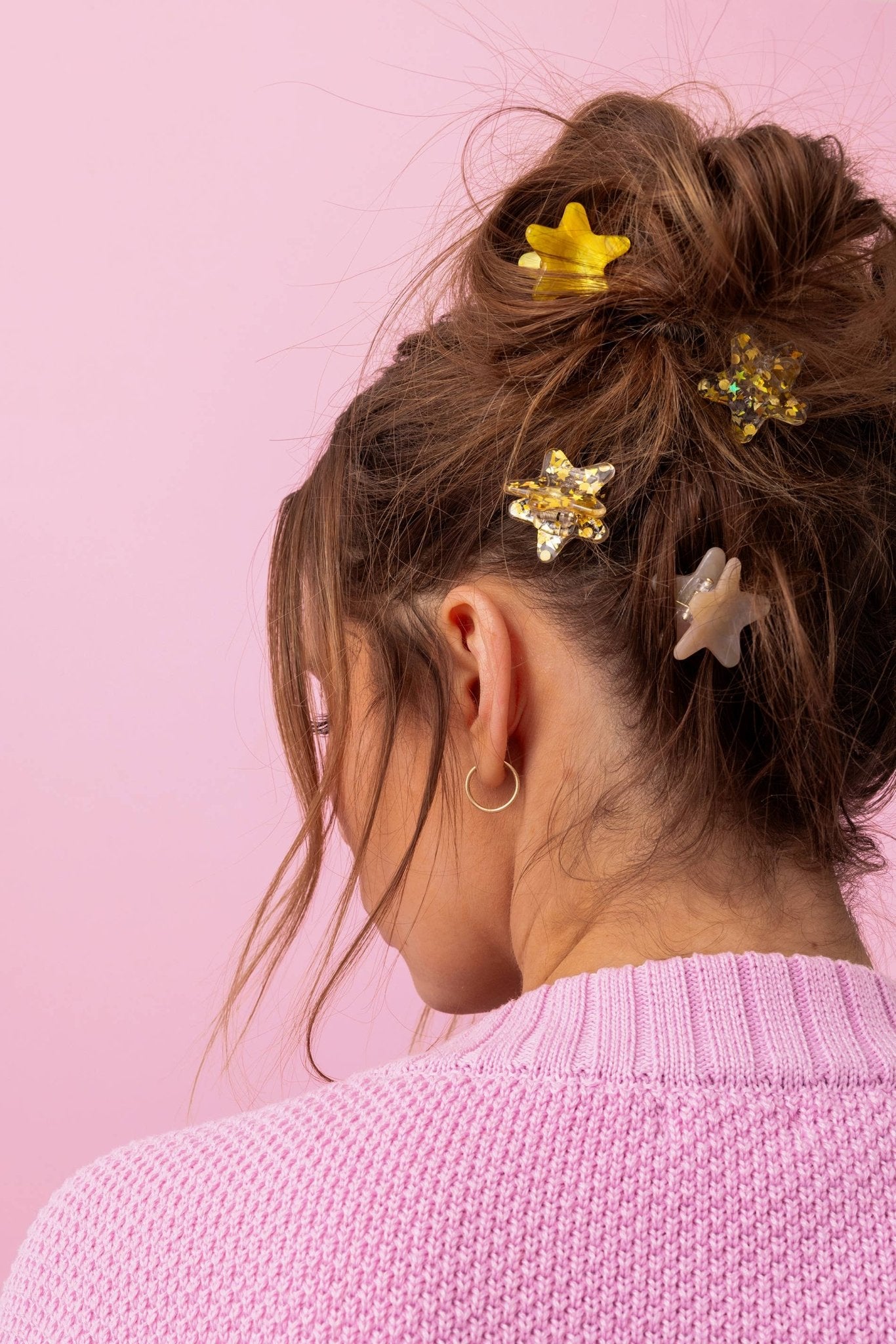 Mini Claw Hair Clips - Stars - Gold Confetti - Bria Blair Creative