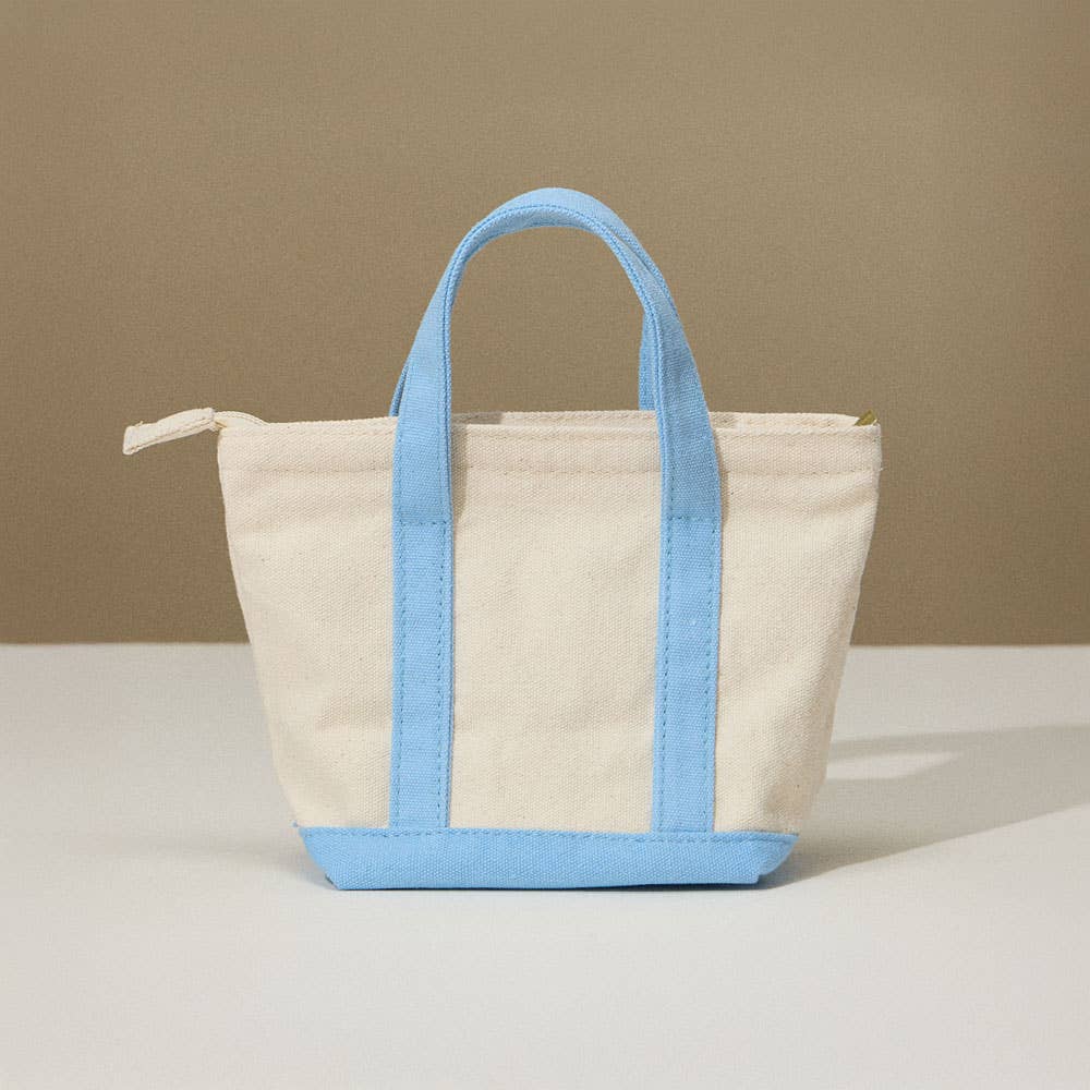 Mini Multi Purpose Compact Canvas Tote Bag : Light Blue - Bria Blair Creative