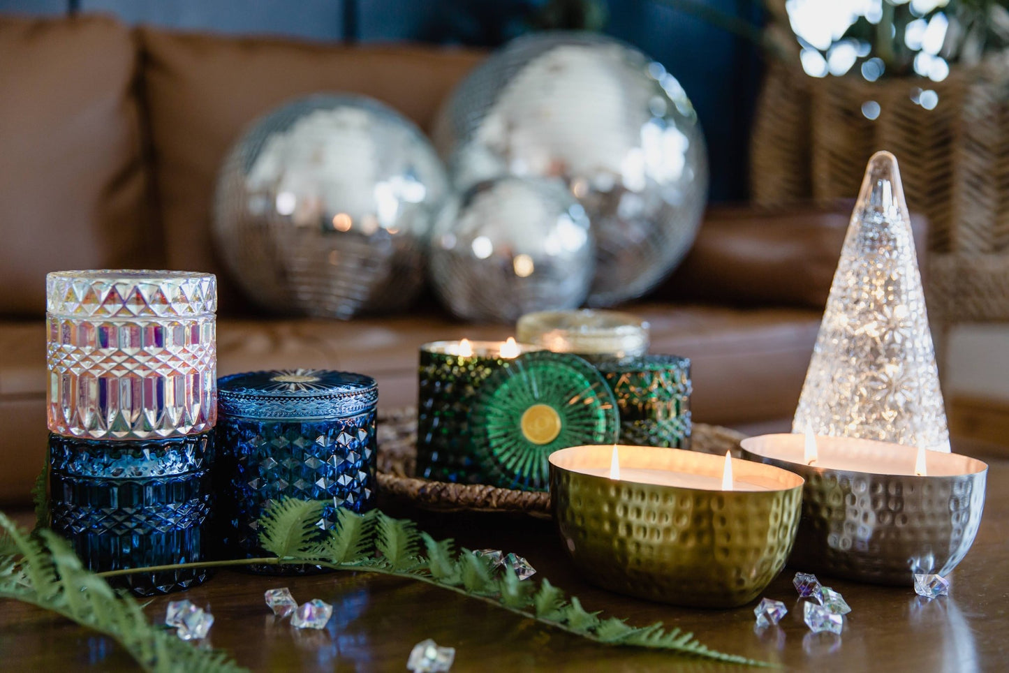 Mistletoe & Holly 15oz Shimmer Candle 2 wick - Bria Blair Creative