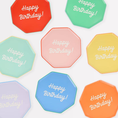 Mixed Happy Birthday Side Plates - Bria Blair Creative