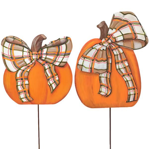 Modern Plaid Pumpkins, S/2 - Bria Blair Creative
