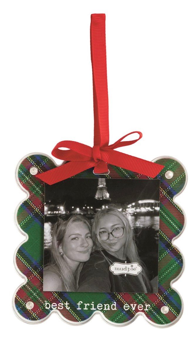 MudPie acrylic Best friend ever photo ornament - Bria Blair Creative