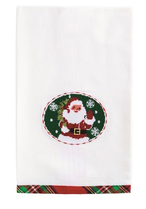 MudPie Santa needlepoint Xmas towel - Bria Blair Creative