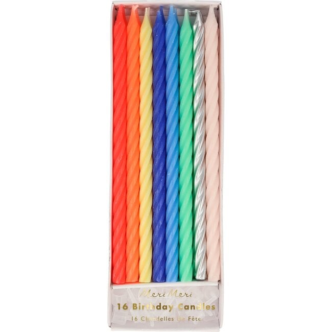 Multi Neon Twisted Candles - Bria Blair Creative