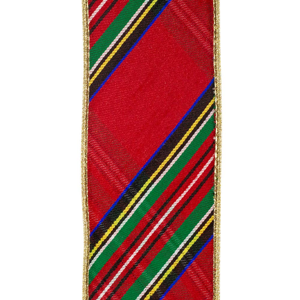 Multicolor Classic Diagonal, Red/green, 2-1/2 In, 5 Yards - Bria Blair Creative