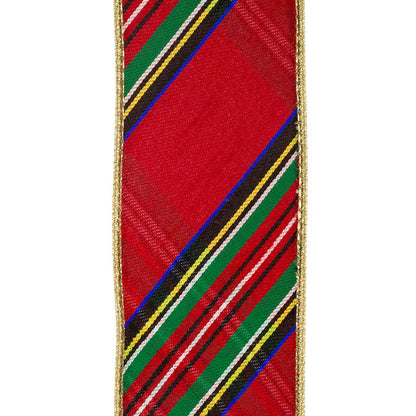 Multicolor Classic Diagonal, Red/green, 2-1/2 In, 5 Yards - Bria Blair Creative