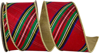 Multicolor Classic Diagonal, Red/green, 2-1/2 In, 5 Yards - Bria Blair Creative