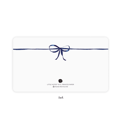 Navy Bow Little Notes® – Boxed Set of 85 Mini Notecards - Bria Blair Creative