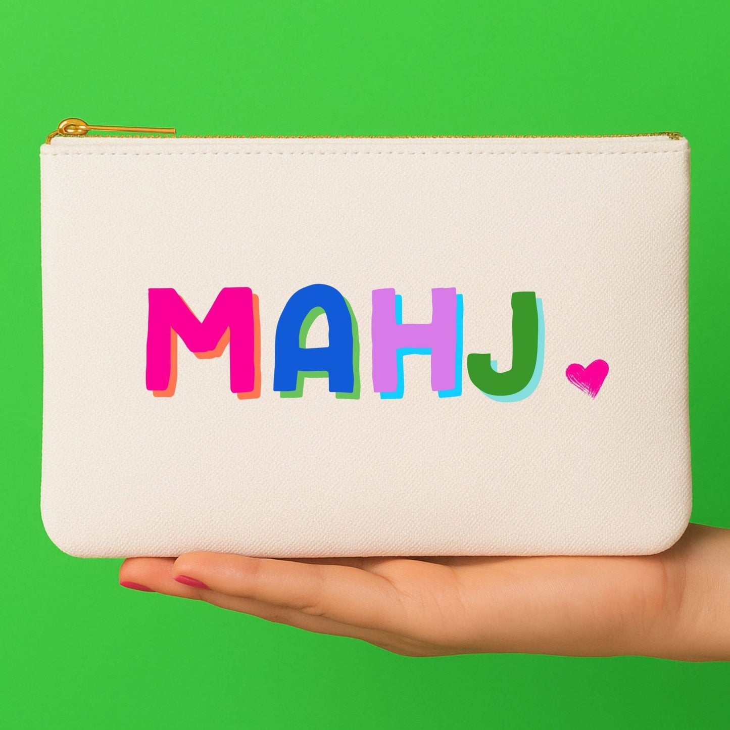 *NEW Mahjong Bag | Canvas mahjong gift bag w/ tile zipper - Bria Blair Creative