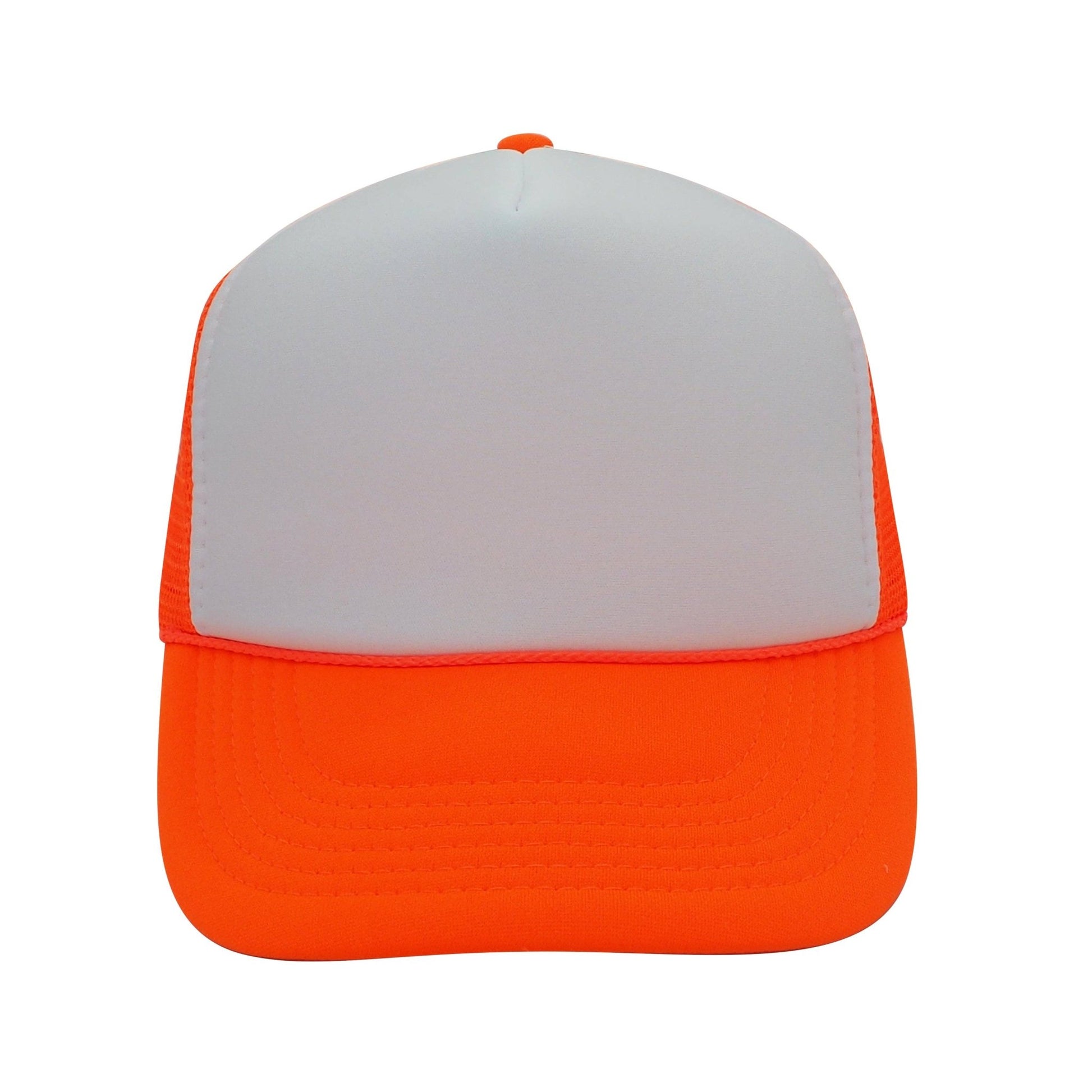 Nissun Neon Color Foam Mesh Trucker Hats Caps, Blank Two Tone Snapbacks: Neon Orange/White - Bria Blair Creative
