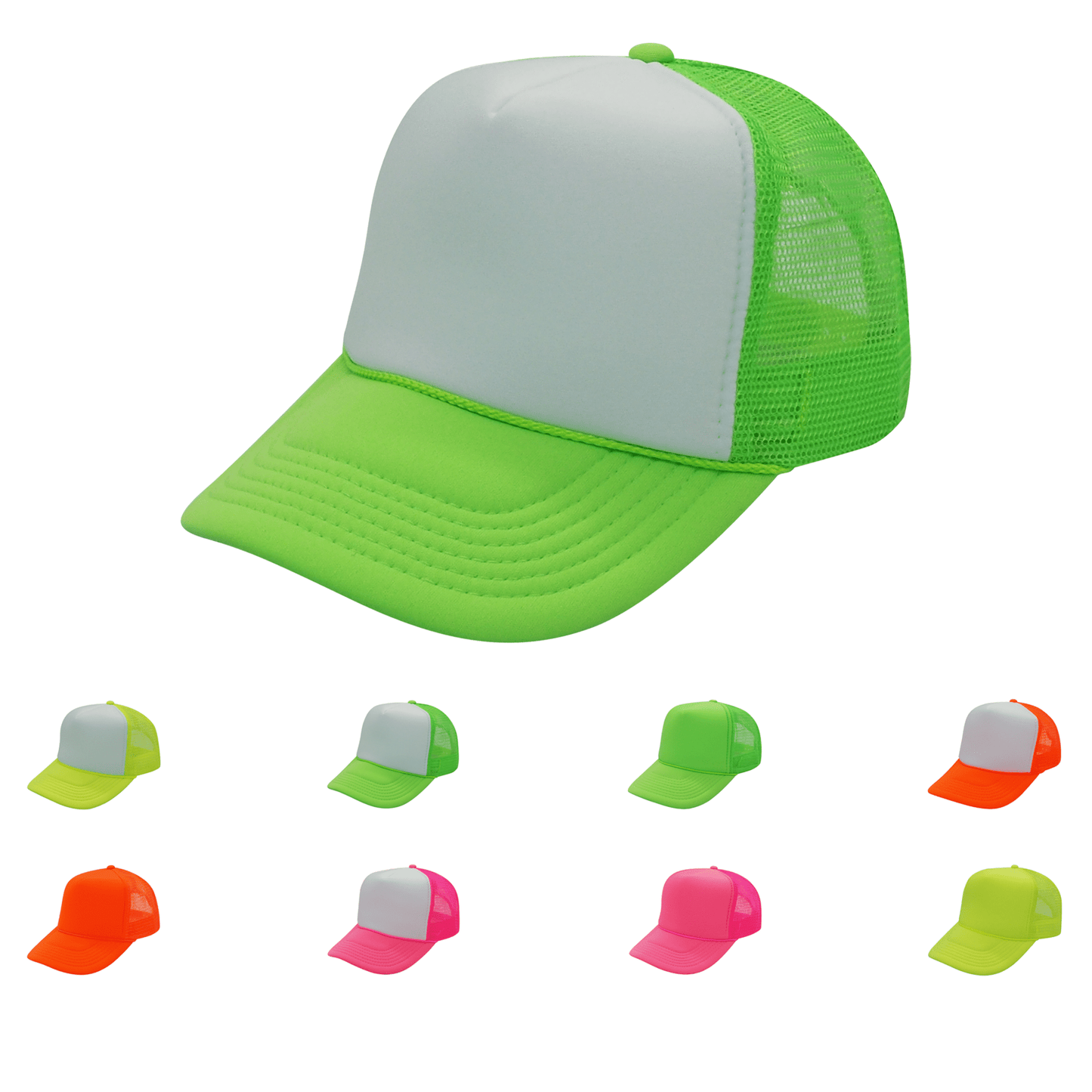 Nissun Neon Color Foam Mesh Trucker Hats Caps, Blank Two Tone Snapbacks: Neon Pink - Bria Blair Creative