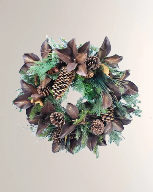 32" Autumn Magnolia Leaf Wreath