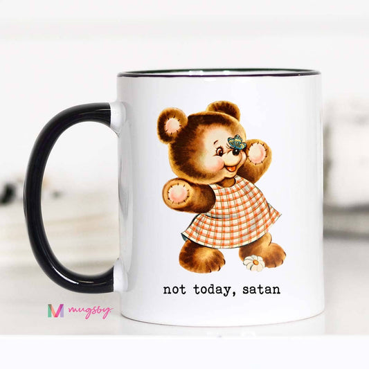 Not Today Satan Funny Coffee Mug: 11oz - Bria Blair Creative