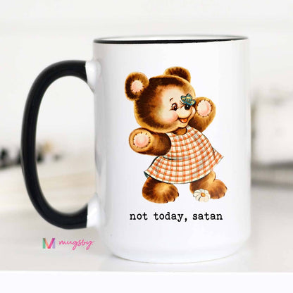 Not Today Satan Funny Coffee Mug: 11oz - Bria Blair Creative