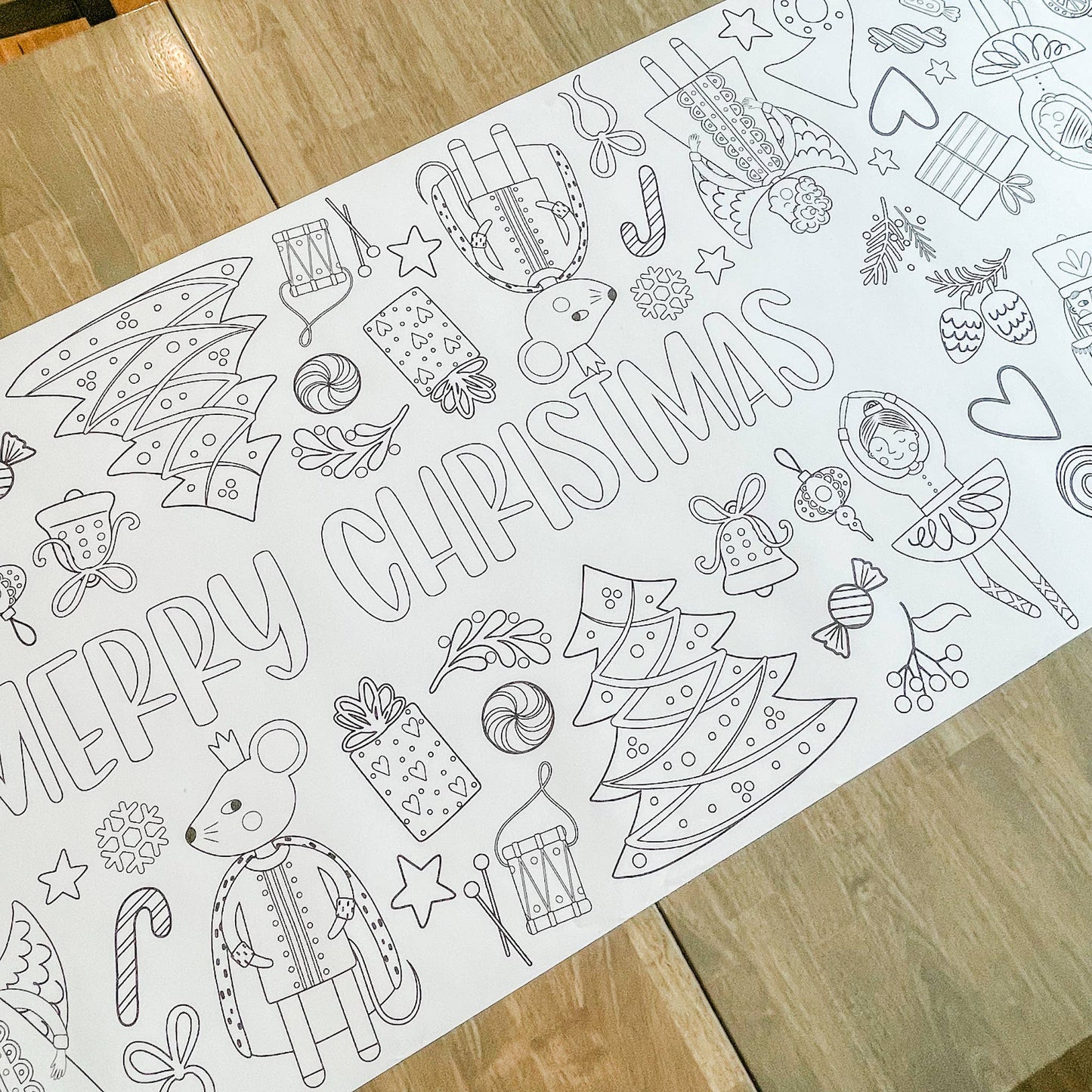 Nutcracker Party Coloring Table Runner| Merry Christmas - Bria Blair Creative