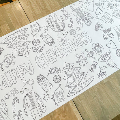 Nutcracker Party Coloring Table Runner| Merry Christmas - Bria Blair Creative