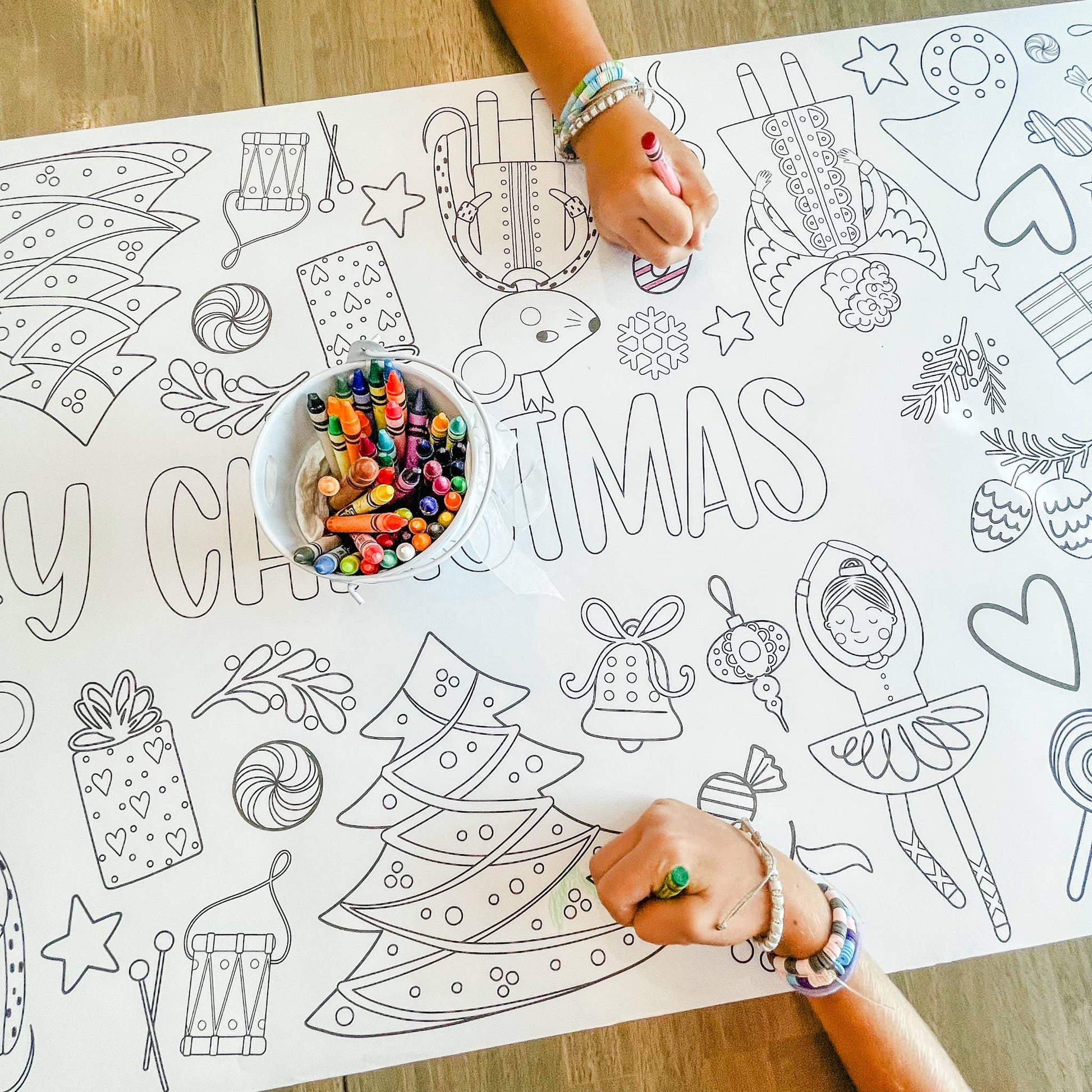 Nutcracker Party Coloring Table Runner| Merry Christmas - Bria Blair Creative