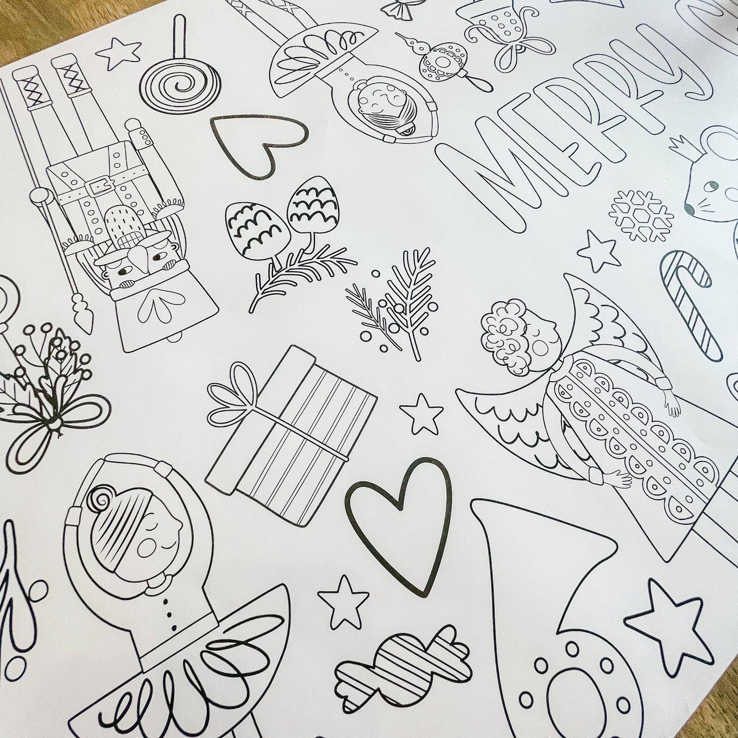 Nutcracker Party Coloring Table Runner| Merry Christmas - Bria Blair Creative