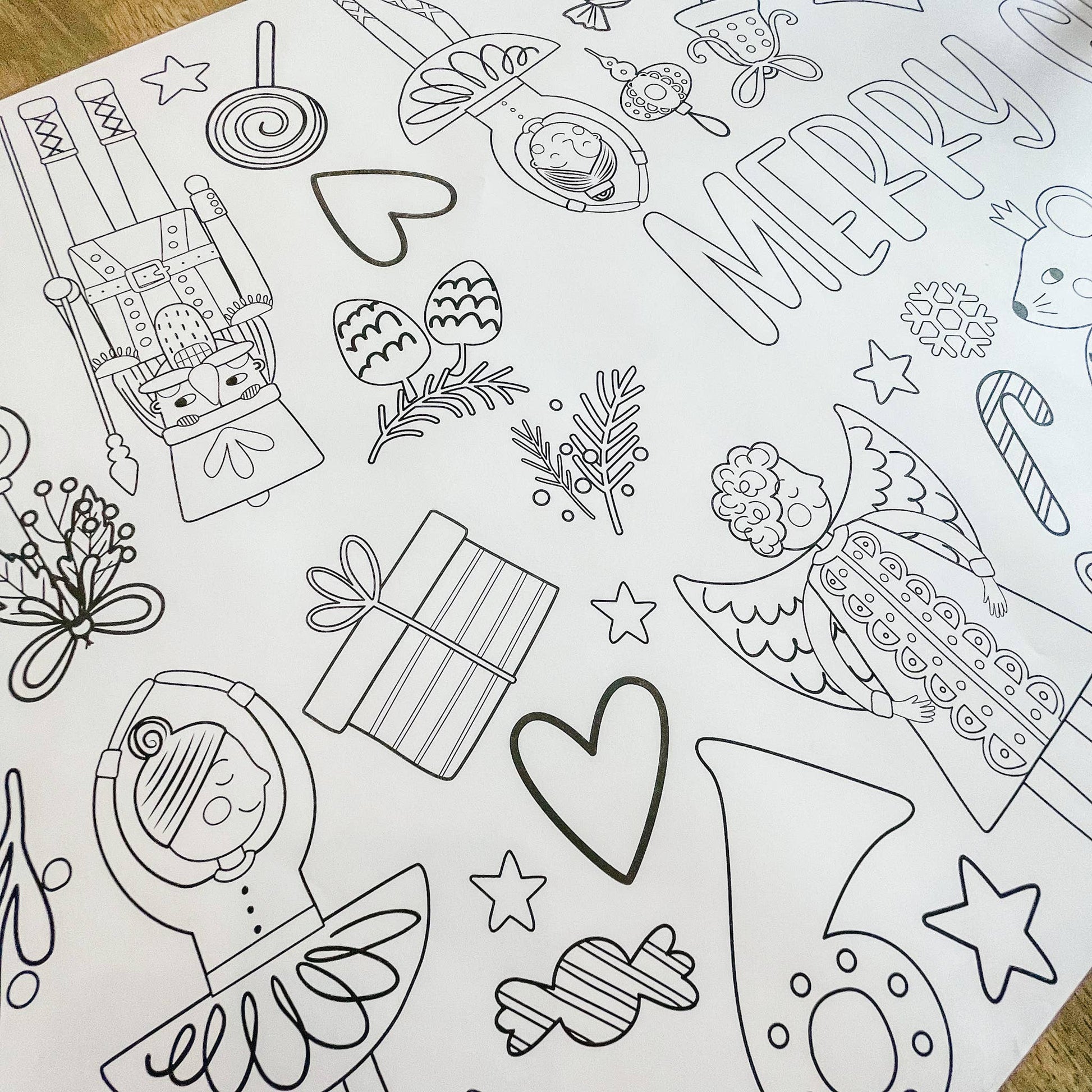Nutcracker Party Coloring Table Runner| Merry Christmas - Bria Blair Creative