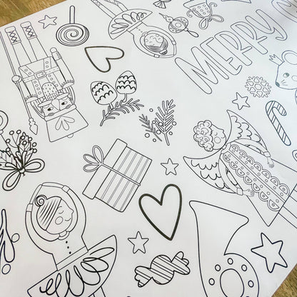 Nutcracker Party Coloring Table Runner| Merry Christmas - Bria Blair Creative