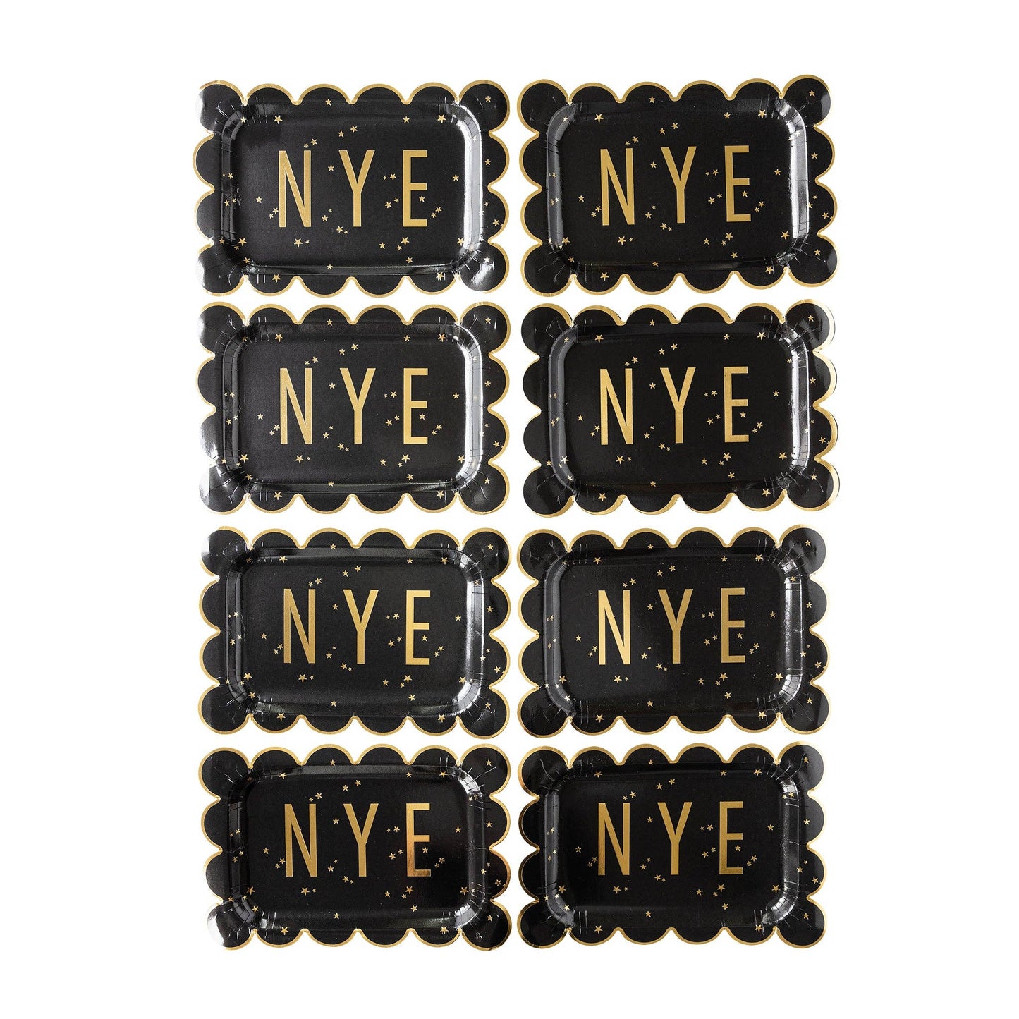 NYE1040 - Happy New Year NYE Scallop Paper Plate - Bria Blair Creative