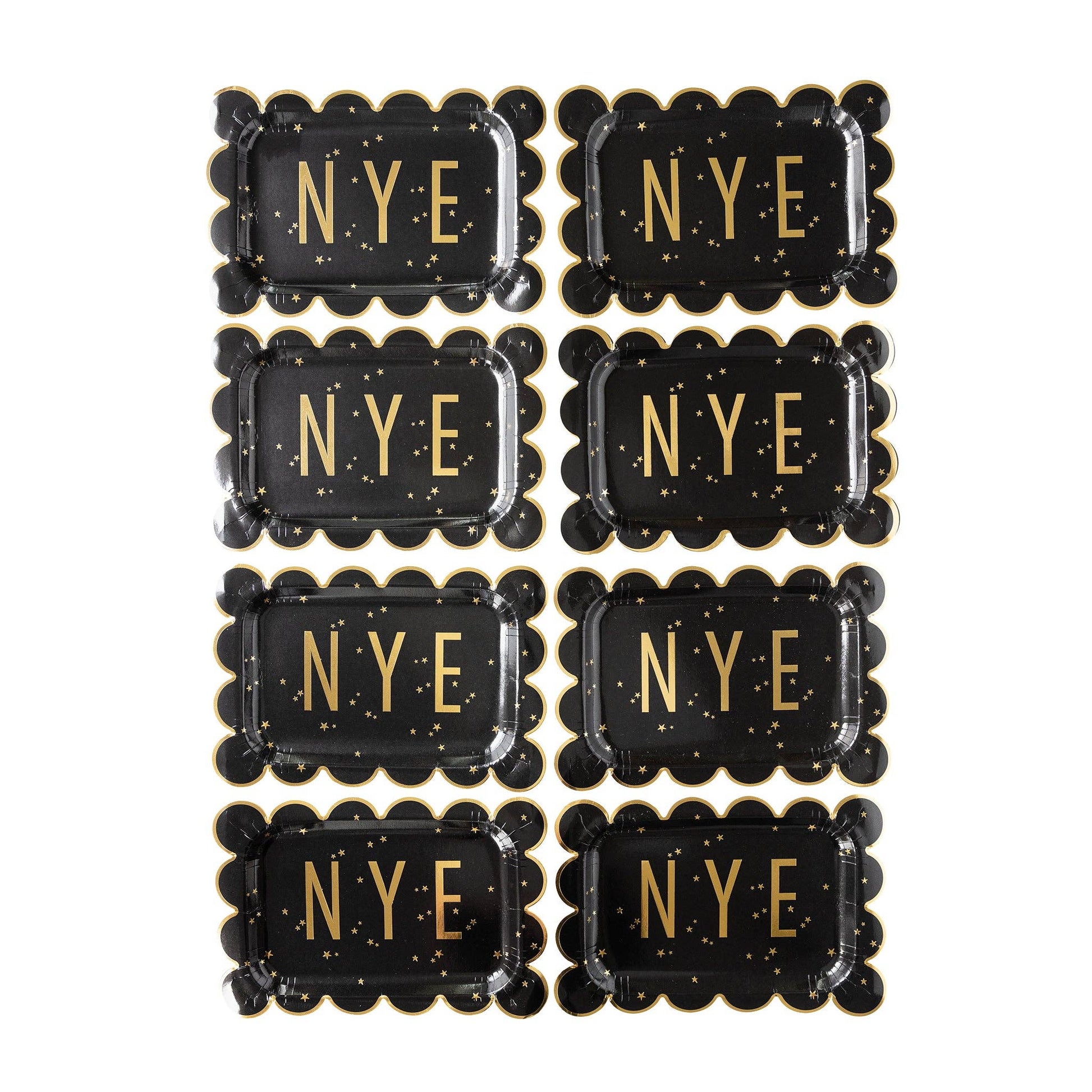 NYE1040 - Happy New Year NYE Scallop Paper Plate - Bria Blair Creative