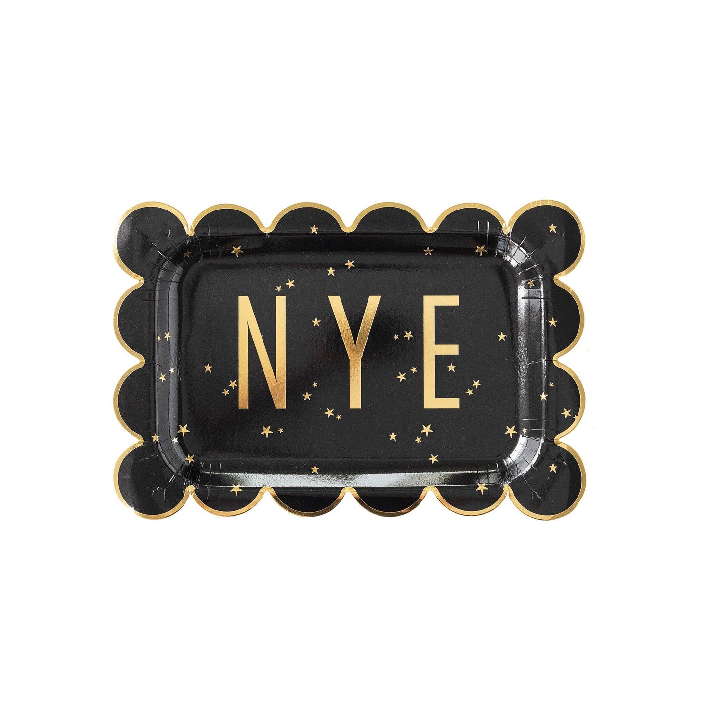 NYE1040 - Happy New Year NYE Scallop Paper Plate - Bria Blair Creative