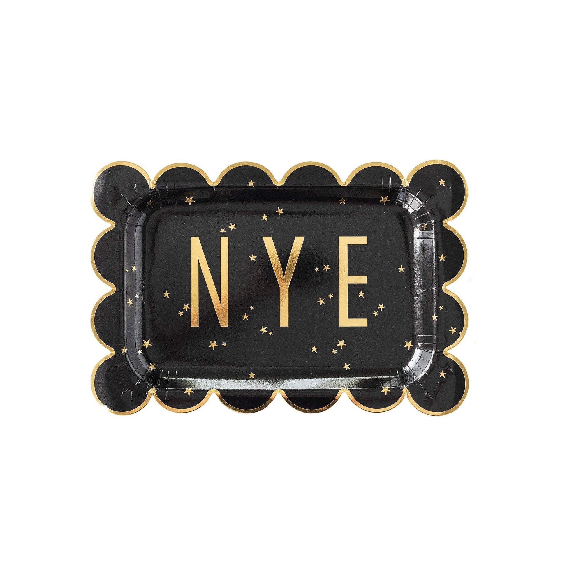 NYE1040 - Happy New Year NYE Scallop Paper Plate - Bria Blair Creative