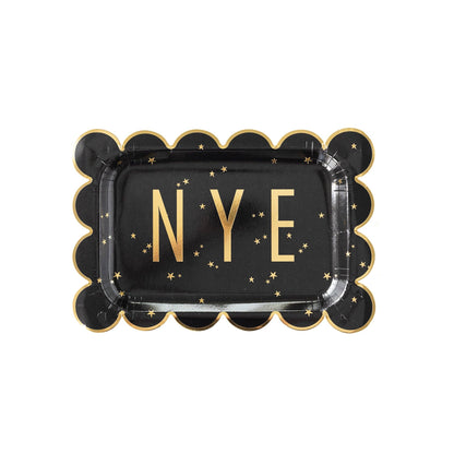 NYE1040 - Happy New Year NYE Scallop Paper Plate - Bria Blair Creative