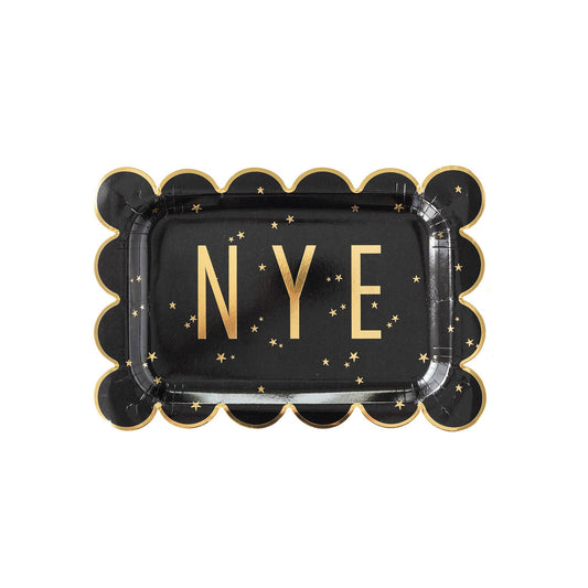 NYE1040 - Happy New Year NYE Scallop Paper Plate - Bria Blair Creative