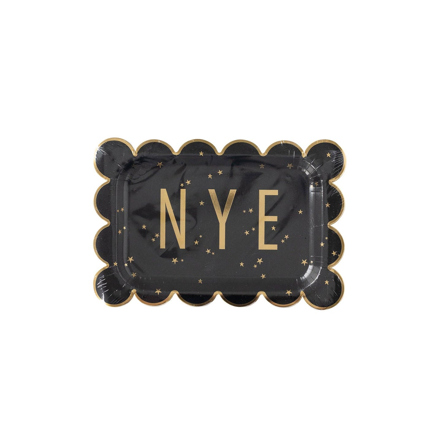NYE1040 - Happy New Year NYE Scallop Paper Plate - Bria Blair Creative