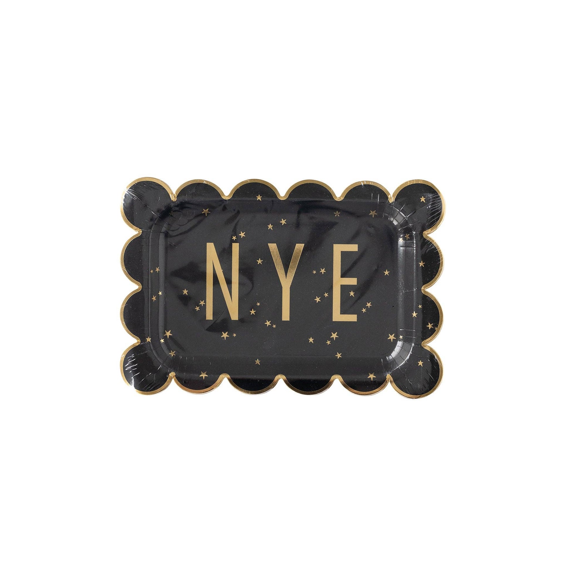 NYE1040 - Happy New Year NYE Scallop Paper Plate - Bria Blair Creative