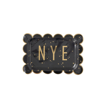 NYE1040 - Happy New Year NYE Scallop Paper Plate - Bria Blair Creative