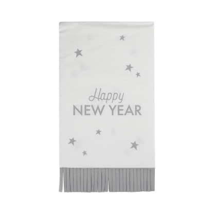 NYE1139 - Happy New Year Fringed Dinner Napkin - Bria Blair Creative