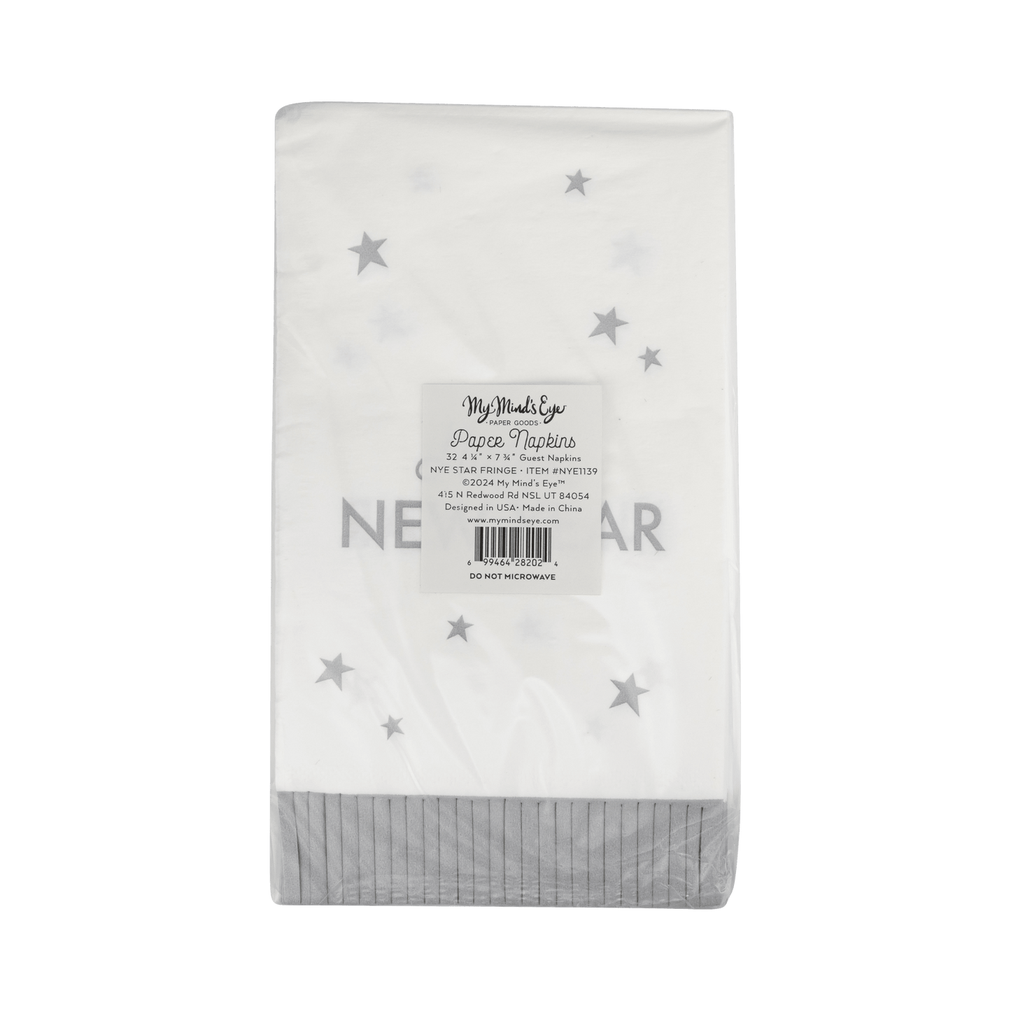 NYE1139 - Happy New Year Fringed Dinner Napkin - Bria Blair Creative