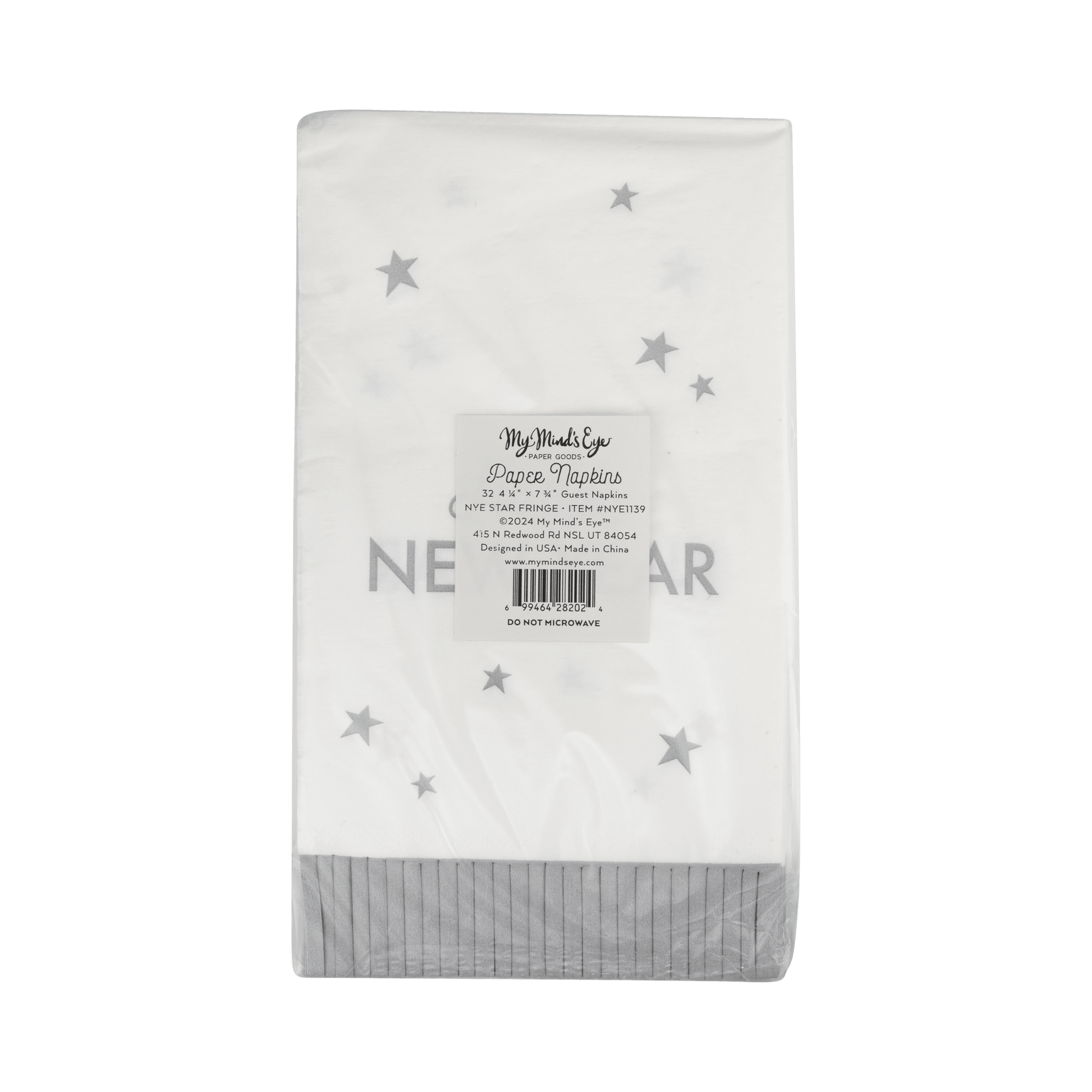 NYE1139 - Happy New Year Fringed Dinner Napkin - Bria Blair Creative