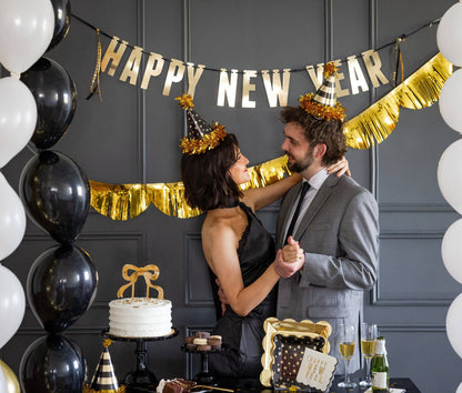NYE1208 - Black and Gold Party Hats - Bria Blair Creative