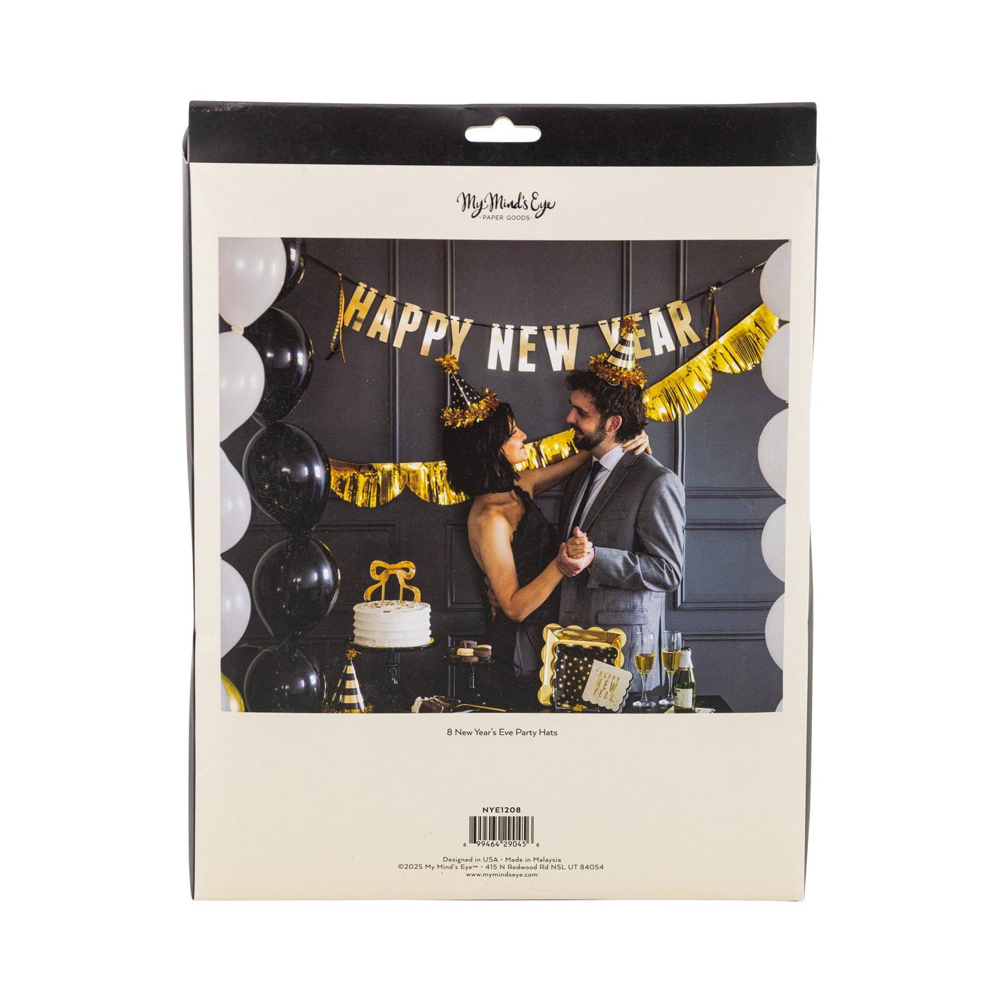 NYE1208 - Black and Gold Party Hats - Bria Blair Creative