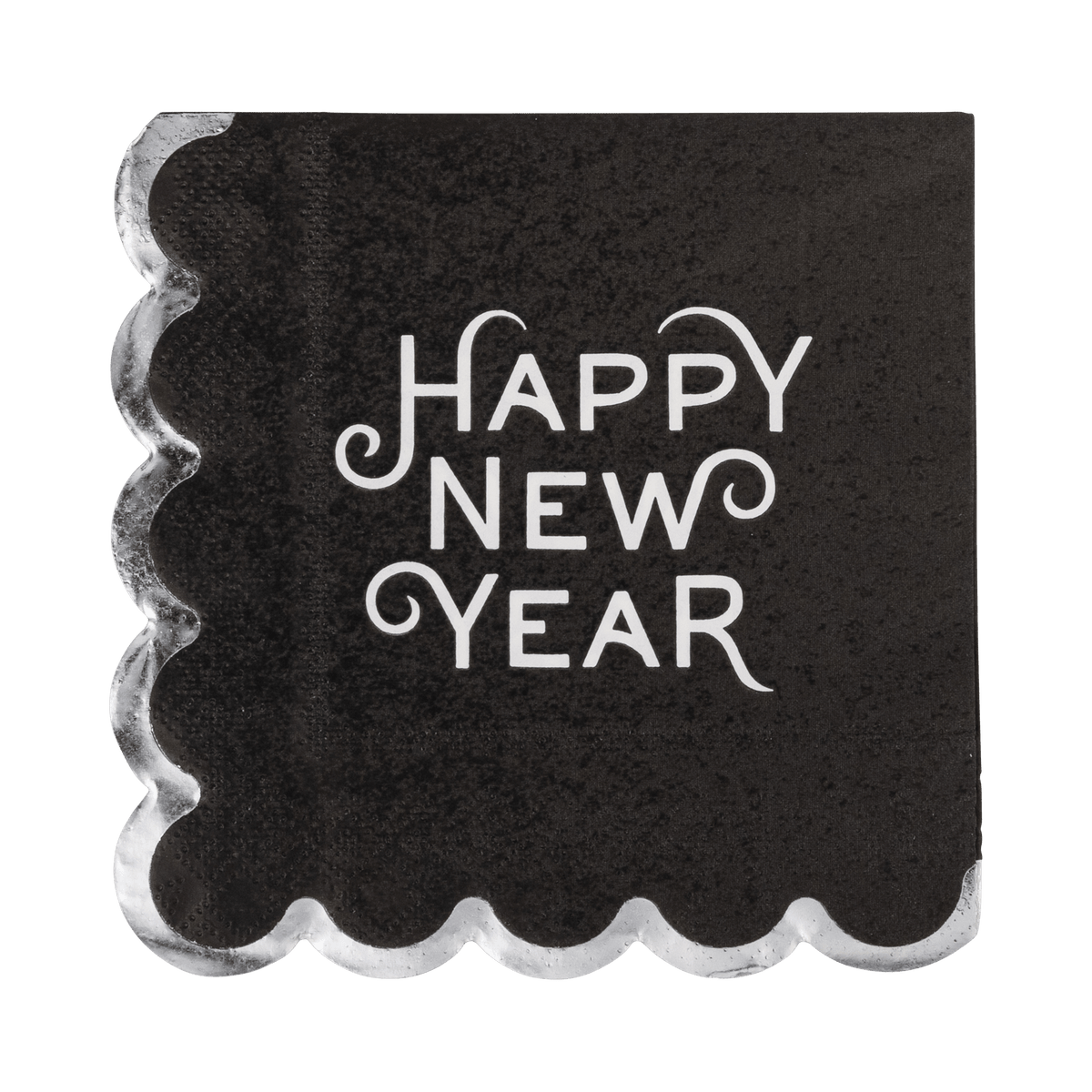 NYE1339 - Black Happy New Year's Paper Cocktail Napkins - Bria Blair Creative