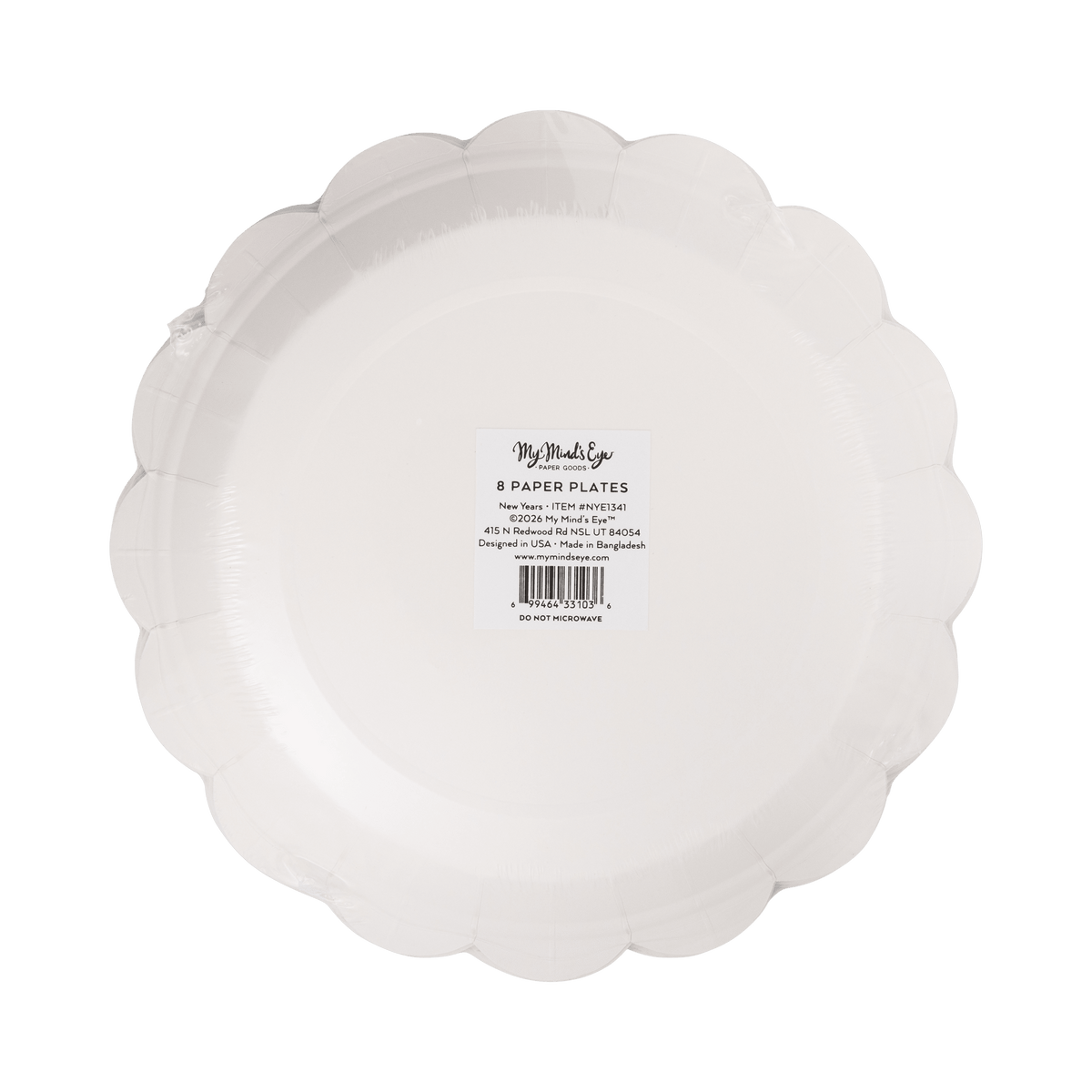 NYE1341 - Black Happy New Year's 9" Paper Dinner Plates - Bria Blair Creative
