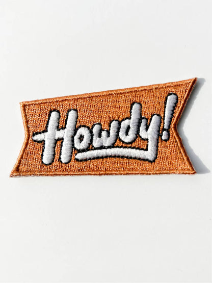 Orange Howdy Iron On Patch for Trucker Texas Western Cowgirl - Bria Blair Creative