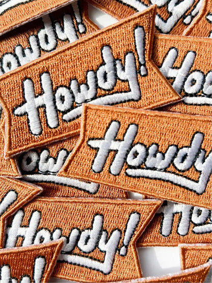 Orange Howdy Iron On Patch for Trucker Texas Western Cowgirl - Bria Blair Creative