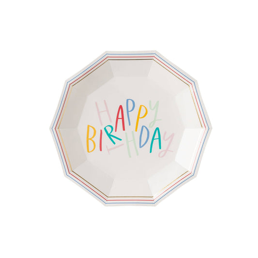 Oui Party Birthday Hexagon Paper Plate - Bria Blair Creative