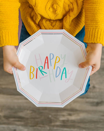 Oui Party Birthday Hexagon Paper Plate - Bria Blair Creative